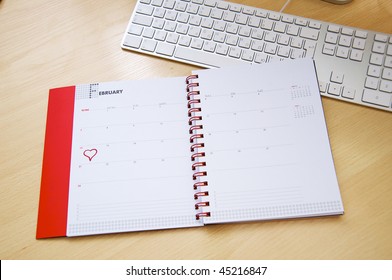 Opened notebook - Valentines day concept