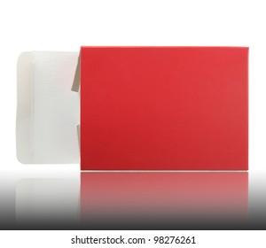opened red package box