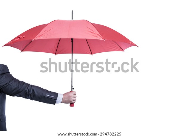 Opened Red Umbrella Hand Isolated On Stock Photo 294782225 | Shutterstock