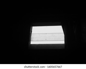 opened window with black and white effect