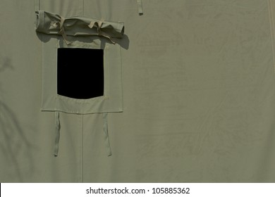 Opened Window Of Military Tent