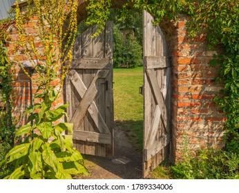 Opened Wooden Wicket. Country Style.