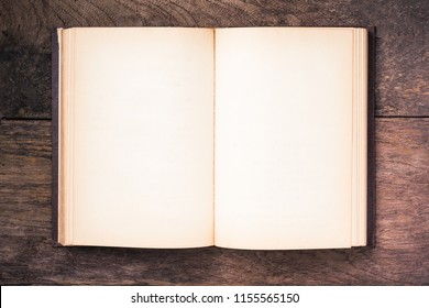 Opening Blank Page Of Vintage Brown Hardcover Book