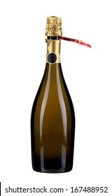 Opening A Brown Bottle Of Champange With Golden Top