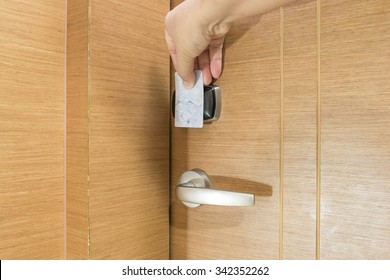 Opening A Hotel Door With Keyless Entry Card