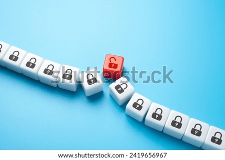 Opening a padlock breaks the chain. Using the correct key or combination. Overcoming barriers or limitations. Security breach. Failure to fulfill a promise.