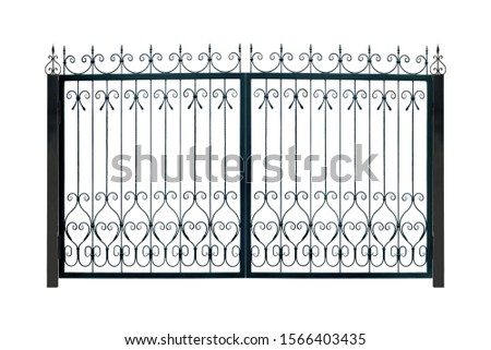 Openwork decorative gates. Isolated over white background.