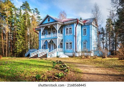 Openwork House of the Snow Maiden in the forest Manor of A.N. Ostrovsky Shchelykovo, Kineshmaю Caption: House of the Snow Maiden - Shutterstock ID 2168568445