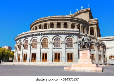 Opera And Ballet National Academic Theater, Monument Of Alexander Spendiaryan In Yerevan, Armenia.