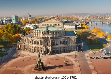 The Opera In Dresden At Autumn