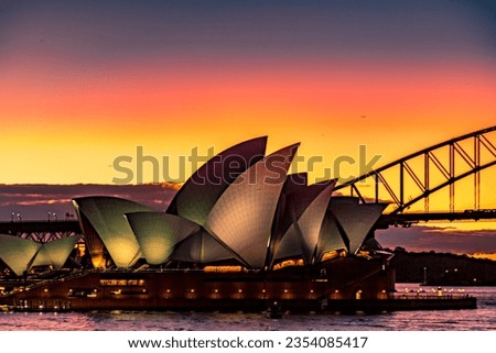 Opera house and evening view in Australia, Sydney