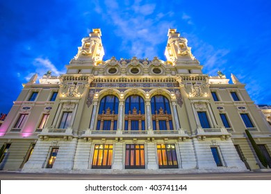 Opera House In Monte Carlo Monaco, Cote De Azul, Europe. 