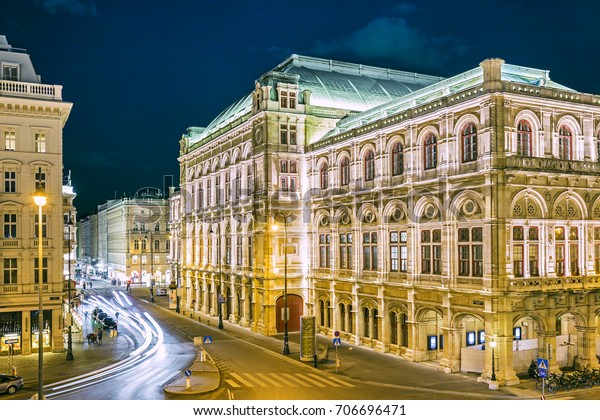 Opera House Vienna Night Austria Stock Photo (Edit Now) 706696471