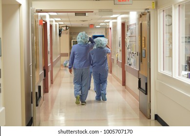 Operating Room Staff Walking Away