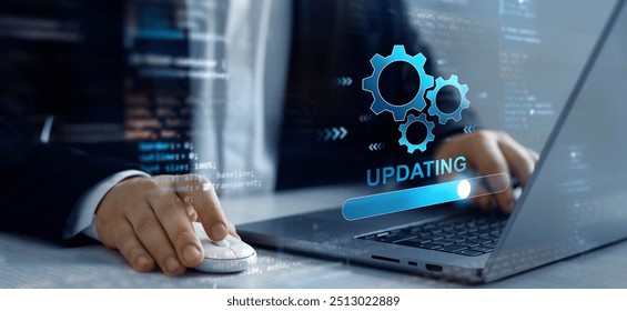 Operating upgrade system.
Process of updating software to technology.Developer who developed a new version to improve your software.Update modern functions for modern equipment.