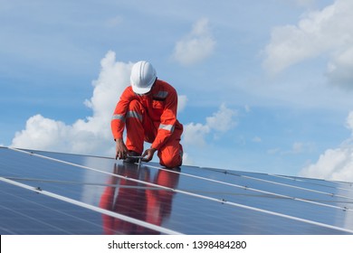 Operation Maintenance Solar Power Plant Engineering Stock Photo ...