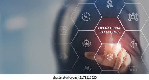 Operational excellence concept. Productivity with excellence process. Industrial management in efficiency and efficient process. Lean cost and  productivity growth. Process of continuous improvement. - Shutterstock ID 2171220323