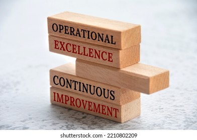 Operational excellence and continuous improvement text on wooden blocks. Business concept. - Shutterstock ID 2210802209