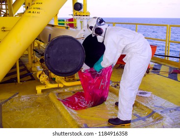 The operator cleaning pig launcher on oil and gas wellhead platform.
Pig passage detector.
Pig capsule on boat.