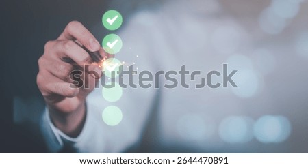 operator makes mark on survey topic ,Auditing and evaluating quality and efficiency of personnel ,checkbox to conduct opinion and quality surveys or satisfaction ,answering questionnaires