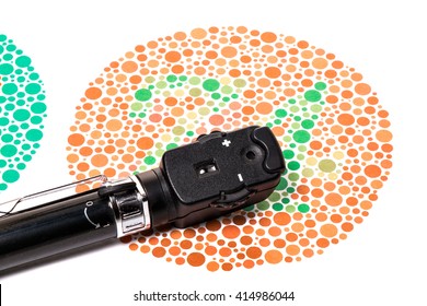 Ophthalmoscope Is On A Ishihara Color Vision Test Chart