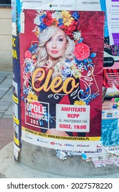 Opole, Poland - June 4, 2021: Concert Cleo Advertisement. Joanna Klepko Known By Her Stage Name Cleo, Is A Polish Singer.