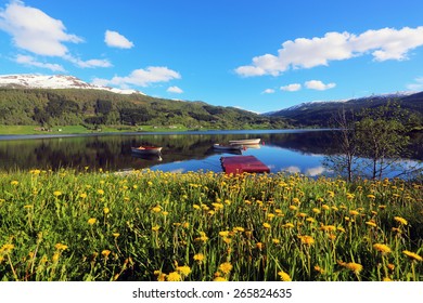 Oppheimsvatnet Lake In Spring, Voss, Norway