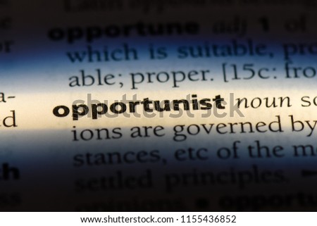 opportunist word in a dictionary. opportunist concept.