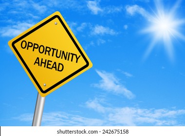 Opportunity Ahead Road Sign Blue Sky Stock Photo 244275223 | Shutterstock