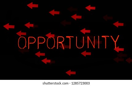 Opportunity Behind You Concept Neon Sign