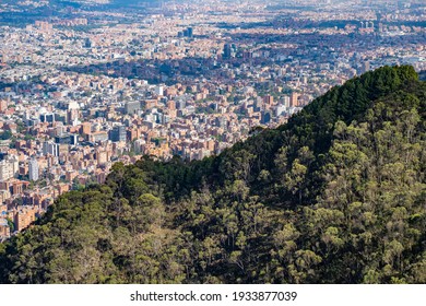 Opposition Between Nature And Urbanism, View Of Bogota, Colombia