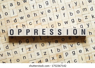 Oppression Word Concept On Cubes