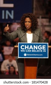 Oprah Winfrey Attending Barack Obama Campaign Rally For Democratic Presidential Primary With Oprah Winfrey, The Verizon Wireless Arena, Manchester, NH, December 09, 2007