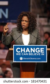 Oprah Winfrey Attending Barack Obama Campaign Rally For Democratic Presidential Primary With Oprah Winfrey, The Verizon Wireless Arena, Manchester, NH, December 09, 2007