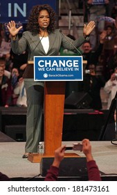 Oprah Winfrey Attending Barack Obama Campaign Rally For Democratic Presidential Primary With Oprah Winfrey, The Verizon Wireless Arena, Manchester, NH, December 09, 2007