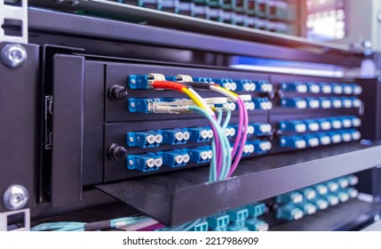 optic fiber cables connected to data center