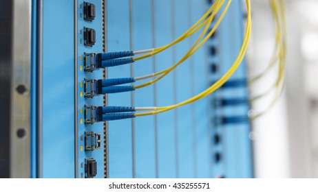 optic fiber cables connected to data center. Has cable. fiber optic. the network of telecoms. In digital communication systems is Link. Through late LC