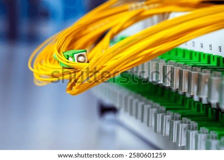 Optical Distribution Frame with Fiber Patch Cord Cable in Telecommunication and Communications Data Center