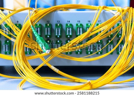 Optical Distribution Frame with Fiber Patch Cord Cable in Telecommunication and Communications Data Center