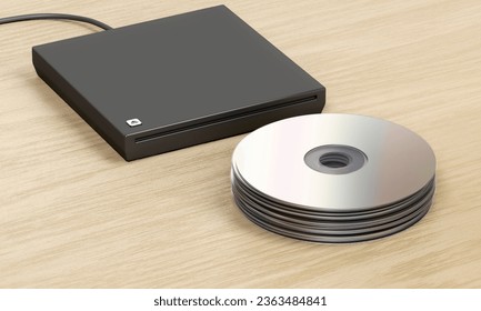 Optical Drive: A device for reading and writing CDs, DVDs, or Blu-ray discs. - Shutterstock ID 2363484841