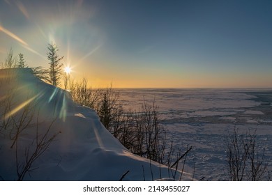 Optical Effect Of Frosty Air, Arkhangelsk Region, White Sea, Russia, Far North