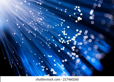 Optical fiber in blue color