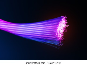 optical fiber network cable. Futuristic background