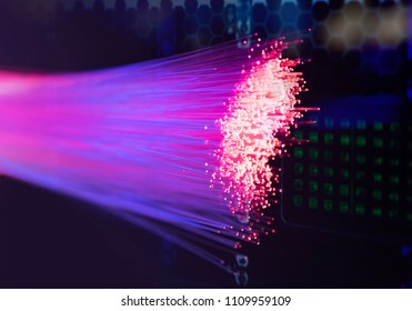 optical fiber network cable. Futuristic background