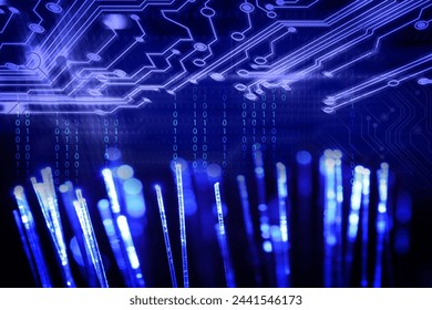 Optical fiber strands, binary code and circuit board, multiple exposure