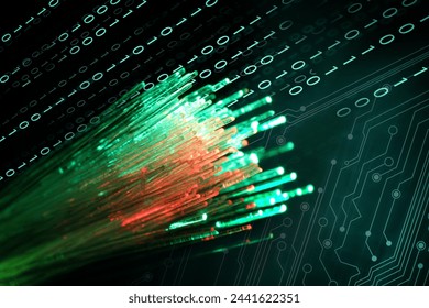Optical fiber strands, binary code and circuit board, multiple exposure