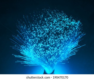 Optical Fibers Of Fiber Optic Cable. Internet Technology