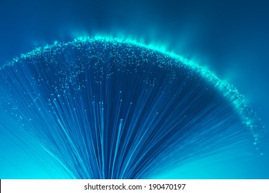 Optical fibers of fiber optic cable. Internet technology