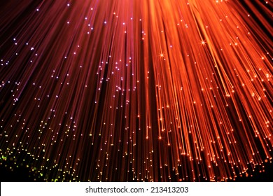 In optical fibers occurs colored light at the end. unfocused