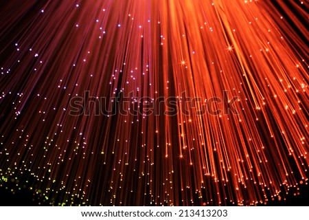 In optical fibers occurs colored light at the end. unfocused